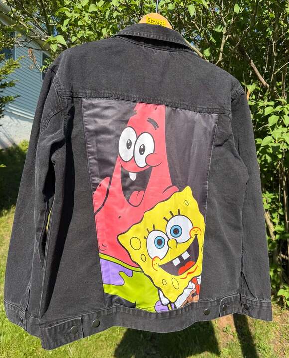 Nickelodeon Other - Nickelodeon Spongebob and Patrick Black Denim Jacket Adult Medium